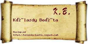 Kálazdy Beáta névjegykártya